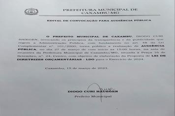 EDITAL DE CONVOCAÇÃO PARA AUDIÊNCIA PÚBLICA