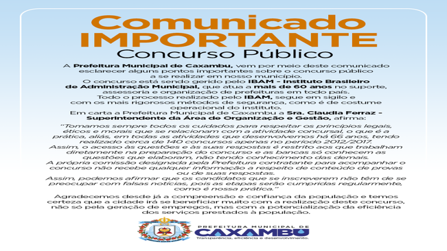 Comunicado Importante – Concurso Público