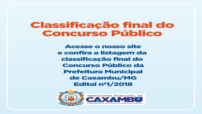 Classificação final Concurso Público