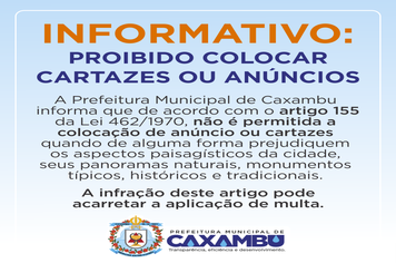 PROIBIDO COLOCAR CARTAZES E ANÚNCIOS