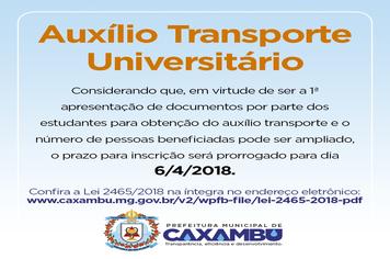 AUXÍLIO TRANSPORTE UNIVERSITÁRIO