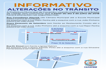 INFORMATIVO – ALTERAÇÃO NO TRÂNSITO
