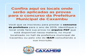 Confira aqui os locais onde serão aplicadas as provas para o concurso da prefeitura municipal de Caxambu