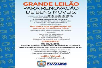 GRANDE LEILÃO PARA RENOVAÇÃO DE BENS MÓVEIS