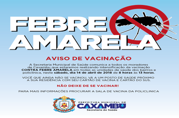 AVISO DE VACINAÇÃO – FEBRE AMARELA