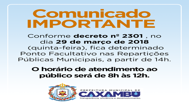 COMUNICADO IMPORTANTE