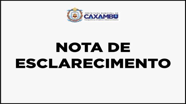 NOTA DE ESCLARECIMENTO – CACHOEIRAS DE BAEPENDI