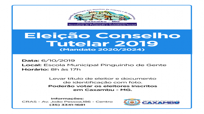 Eleição Conselho Tutelar 2019.