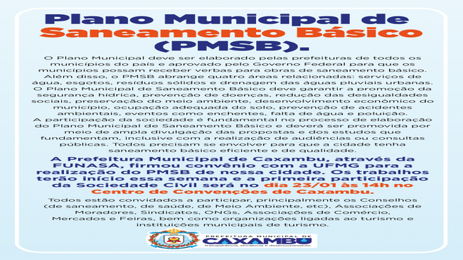 Plano Municipal de Saneamento Básico (PMSB).